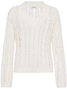 Свитер фактурной вязки Brunello Cucinelli, белый
