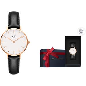DW/DanielWellington Часы Daniel Wellington DW Watch Girl Wrist Watch Quartz Movement Genuine Leather Strap 28mm White Dial Women's Watch, Brand-New Limited Blue Box-Black Cow Leather White Dial Golden Watch