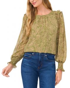 Блуза CeCe со сборками на шее, цвет multi