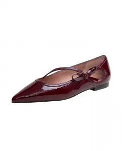 Туфли NURI | Patent Leather Asymetric Bow Skimmers Linea Paolo, красный