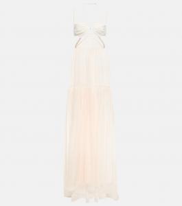 Свадебное платье из шелкового шифона Nensi Dojaka, белый