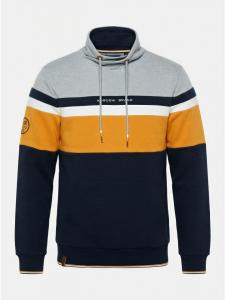 KOROSHI Свитер с высоким воротником и хлопковыми полосками бежевого цвета