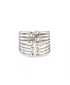 Металлический браслет-манжета с шляпками гвоздей Unode50, silver