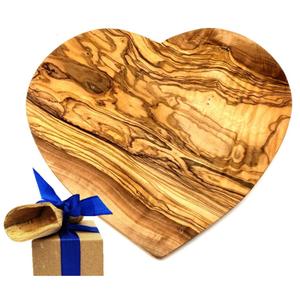 Доска для сыра из оливкового дерева Доска в форме сердца, 22 x 20 см особая форма сердца для декоративной подачи Olivenholz-Erleben, коричневый