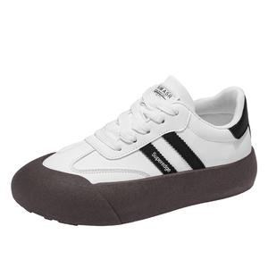 SUPEREDGE Скейтерские кросcовки мужские с противоскользящим покрытием и устойчивостью к истиранию низкие - белый коричневый черный, цвет White Brown Black