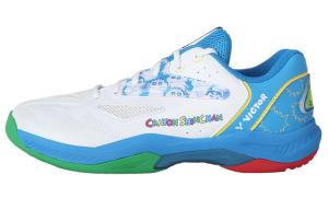 Шинчан x Виктор низкие кроссовки для бадминтона унисекс бело-синие