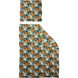 Постельное белье Adam «Джунгли», сертифицировано GOTS – изготовлено из экологически чистого хлопка, цвет dunkelpetrol/orange