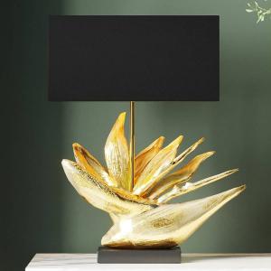 Настольная лампа Kare Design Tropical Flower, сталь / полирезин - черный / золотой