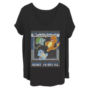 Детская футболка больших размеров с рисунком Nintendo Pokémon Bulbasaur Charmander Squirtle Ready To Battle Licensed Character