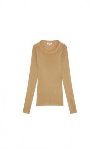 Женский свитер с фестончатыми краями в золотом цвете Suncoo, золотой