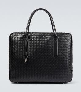 Портфель intrecciato Bottega Veneta, черный