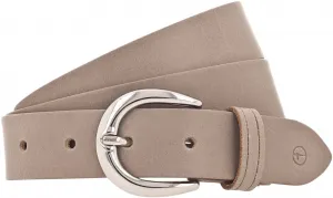 Кожаный ремень Tamaris с блестящей серебряной застежкой, коричневый