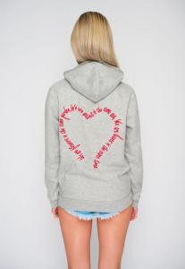 Толстовка Mira Paris FLOWERS BACK EMBROIDERY UNISEX ZIPPED, Grey/Light Grey