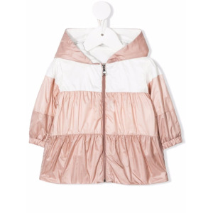 Moncler Enfant куртка в стиле колор-блок с капюшоном, розовый