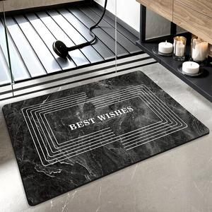 Dajiang Ковер 50x80 см для ванной, абсорбирующий, быстросохнущий, нескользящий, из диатомита, Starry Sky-Black [Two-Piece Set]
