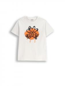 Белая хлопковая футболка с короткими рукавами MOKIDA