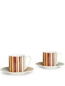 Набор stripes jenkins из чашки и блюдца для кофе, 6,1х6 см, Missoni Home, белый