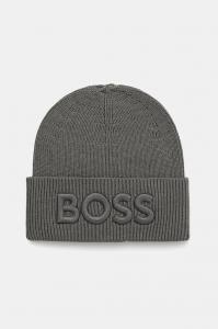 Шерстяная шапка Boss Orange, серый