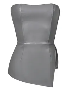 Топ-корсет асимметричного кроя со шнуровкой Lika, серый