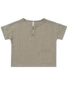 Футболка-хенли Rylee + Cru Collective Woven, зеленый