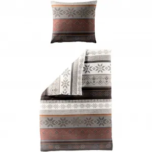 Постельное белье BIERBAUM «3751», 100% хлопок, простое в уходе, уютное и теплое, со снежинками, золотой