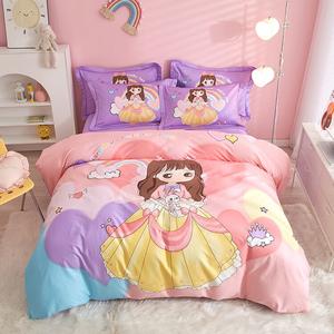 Yalu Комплект постельного белья 2.0 м, простыня, пододеяльник 220x240 см, хлопок, цвет Dreamy Girl