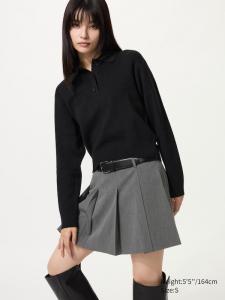 Хлопковый джемпер поло Uniqlo, 09 black