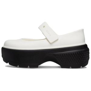 Женские сандалии на ремешках Chalk Crocs, цвет мел/черный