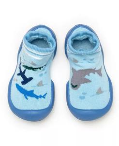 Носки для первой прогулки для маленьких мальчиков, майка с изображением акулы Komuello, синий