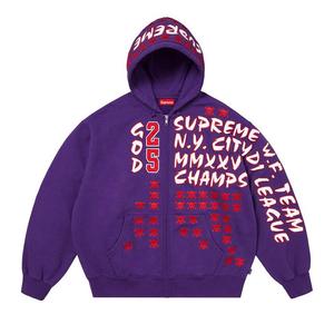 Толстовка Supreme League Champs Zip Up Hooded Sweatshirt, Purple