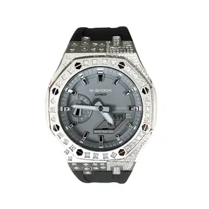 CASIO Серия Retrofit GA2100 кварцевый механизм ремешок из фторэластомера часы унисекс серый циферблат