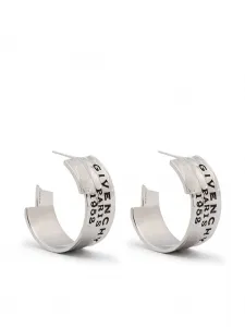 Серьги-кольца с гравировкой логотипа Givenchy, серебряный