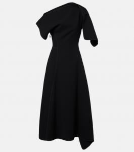 Асимметричное платье миди с драпировкой в виде диадемы Maticevski, черный
