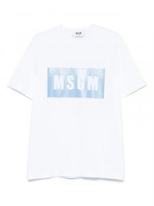 MSGM logo-print Футболка, белый