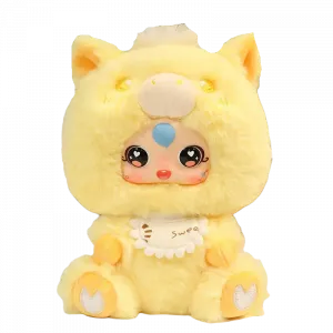 Разноцветная милая лошадка детская кукла плюшевая кукла 16 см высотой Doudou Beibei, желтый