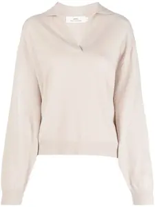 Джемпер с классическим воротником и V-образным вырезом Arch4, нейтральный