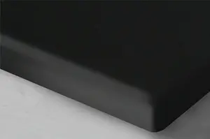Простыня, хлопковый сатин, высшего качества, без ластика, 160х220 см, черная Oritex
