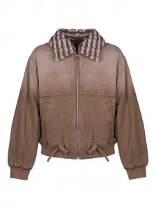 Куртка с вязаным воротником Axel Arigato, коричневый