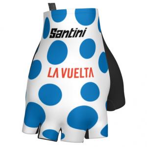 Трикотажные перчатки в горошек La vuelta - перчатки Santini, Bluette