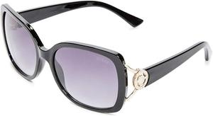 GUESS GF6065, блестящие черные очки с золотисто-дымчатыми градиентными линзами, один размер