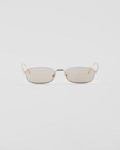 Солнцезащитные очки с культовой металлической табличкой Prada, коричневый