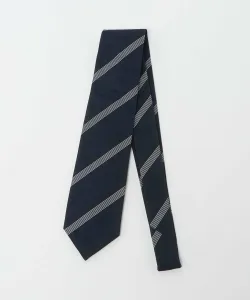 Галстук темно-синего цвета с многополосным узором United Arrows, цвет Navy