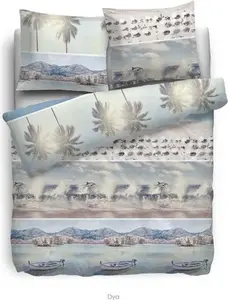 Постельное белье из хлопка HnL Beach Feeling Dya 135x200 + 80x80 см, синее