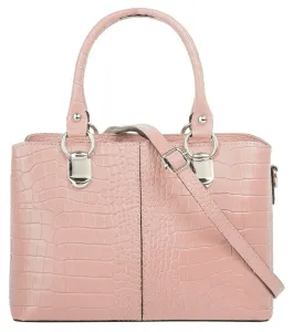 Сумка через плечо Cluty, натуральная кожа, производство Италия, розовый