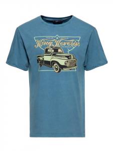 Футболка с принтом King Kerosin, небесно-голубого цвета, с возможностью самовывоза