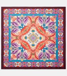 Шелковый шарф из жаккардового твила Etro, Stampa Fondo Rosa