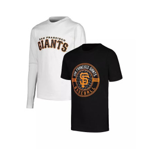 Комбинированный комплект футболок с черными и белыми футболками Big Boys San Francisco Giants Stitches, черный