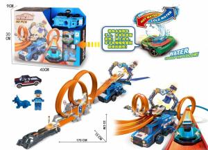 Экстремальная гоночная трасса для детей 3+. Машинка, меняющая цвет + 2 петли + пусковая установка DK