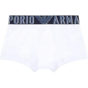 Органические хлопковые трусы-боксеры Asv Megalogo EMPORIO ARMANI, белый