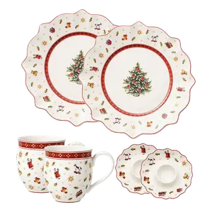 Набор посуды Villeroy & Boch Toy's Delight, 6 предметов, белый/елка